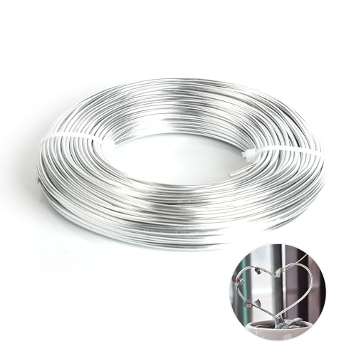 Aluminium Basteldraht 2mm x 30m, Biegsamer Metallbasteldraht zum Modellieren,Die verwende man zum juwelenherstellen, schnitzen, formen und handwerk (Silber) von ktxaby