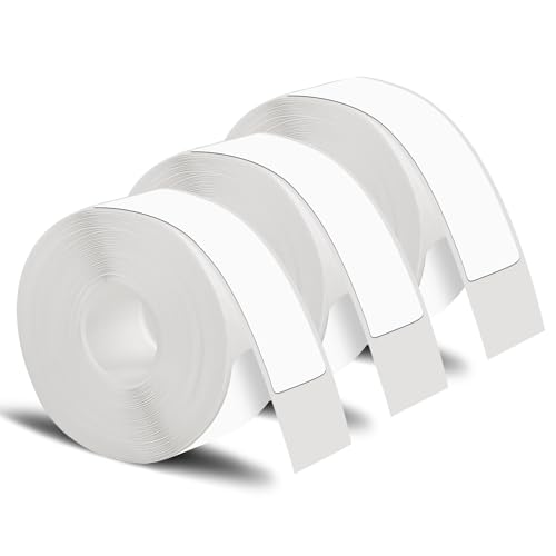 3 Rollen Etikettenhersteller-Band 12 x 40 MM (0.47"x 1.57") Weiße Selbstklebende Thermo-Etikettenband Sticker Thermopapier Büro Schulbedarf Haushaltsaufbewahrung Etiketten für Phomemo D30 von ktxaby