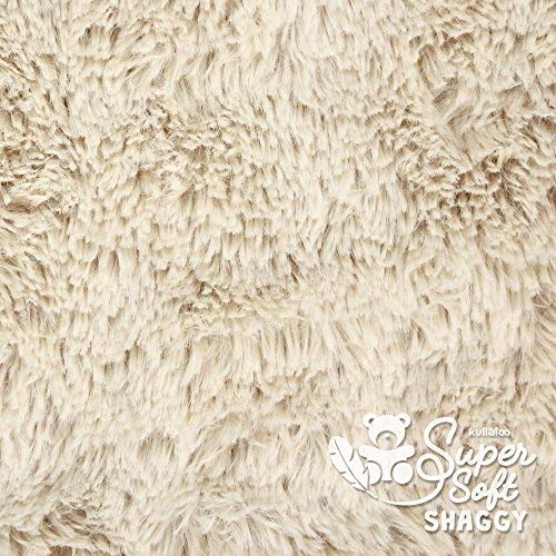 kullaloo Microfaser Zottelplüsch/Plüschstoff Shaggy als Meterware 15mm bis 30mm Florlänge – 0,5m (beige/latte) von kullaloo