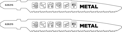 kwb 2x Stichsägeblätter für Metall, Vario, Twin-Cut (für Aluminium, Nicht-Eisen Metalle, Metallprofile, Blech, Bauholz, Kunststoff, Acrylglas, Bi-Metall, Vario und TwinCut-Verzahnung, T-Schaft) von kwb