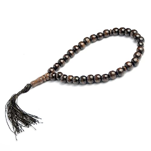 8 mm Holzperlen, 33 Gebetsperlen, muslimisch, mit Rosenkranz-Perlen, islamische Gebetsperlen, Tasbih, Gebetsperlen, Geburtstagsgeschenk, muslimischer Rosenkranz von kxnps