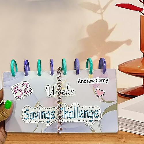 52 Wochen Budget Sparen Challenge, Geld Sparen Challenge Buch, Haushaltsbuch Ringbuch, Finanzplaner, Cash Stuffing Money Organizer, Notizbuch Geldumschläge, Monat und wöchentlicher Spar Tracker von kyaoayo