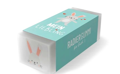 Radiergummi mit Hasen-Motiv, Mint-Grün, Mein Liebling Design von la vida GmbH