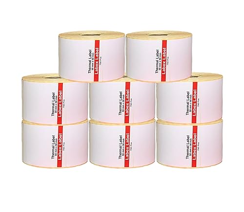 Labex Label - Thermo Etiketten 50x50 mm | Zebra etiketten - Thermo etiketten auf rolle; 6.000 stück 8 Rollen - Thermodirekt etiketten -Thermo label Barcode/Adresse Thermo Etiketten von labex label