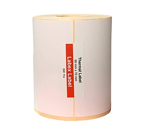 Labex Label - Thermo Etiketten 90X70 mm | Zebra etiketten - Thermo etiketten auf rolle; 500 stück - 1 Rolle ;500 Thermo label Barcode/Adresse Thermo Etiketten von labex label