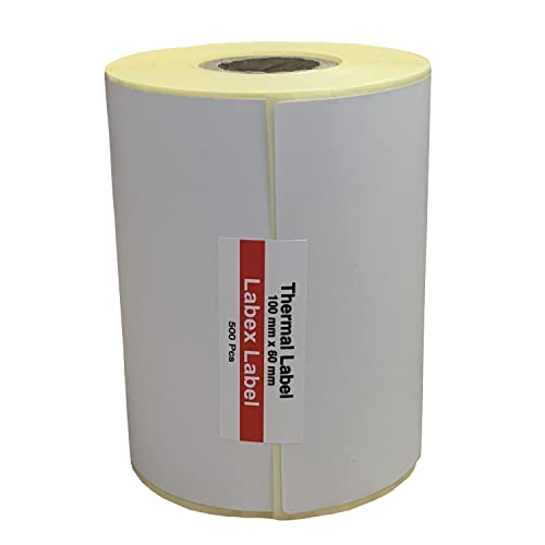 Labex Label - Thermo Etiketten 100x60 mm | Zebra Etiketten - Thermo etiketten auf rolle; 500 stück - Thermodirekt etiketten - 1 Rolle ;500 Thermo label Barcode/Adresse Thermo Etiketten von labex label