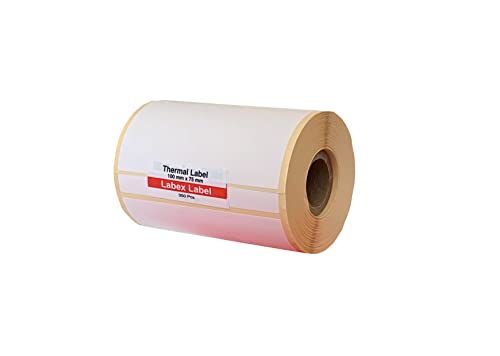 Thermoetiketten, selbstklebende Rollenetiketten, Adressetiketten, Versandetiketten, Barcode-Etiketten, thermo label (1 Rolle/Weiß, 100 mm x 75 mm) von labex label