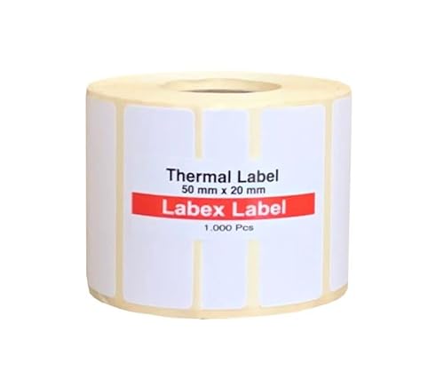 Labex Label - Thermo label 50x20 mm | Zebra Etiketten - Thermodirekt Etiketten - 1 Rolle ; 1.000 etiketten Thermo label Barcode/Adresse Thermo Etiketten von labex label