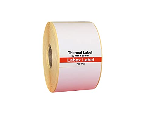 Thermo Etiketten 50x50 mm | Zebra etiketten - Thermo etiketten auf rolle; 750 stück - Thermodirekt etiketten - 1 Rolle ;750 Thermo label (1 Rolle) von labex label