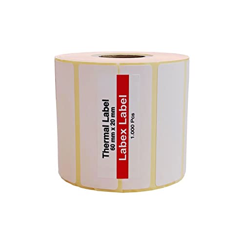 Labex Label - Thermo Etiketten 60x20 mm | Zebra etiketten - Thermo etiketten auf rolle; 1.000 stück - Thermodirekt etiketten - 1 Rolle ;1.000 Thermo label Barcode/Adresse Thermo Etiketten von labex label