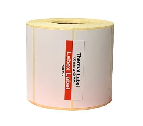 Labex Label - Thermo Etiketten 60x40 mm | Zebra etiketten - Thermodirekt etiketten - 1 Rolle ;750 Thermo label Barcode/Adresse Thermo Etiketten von labex label