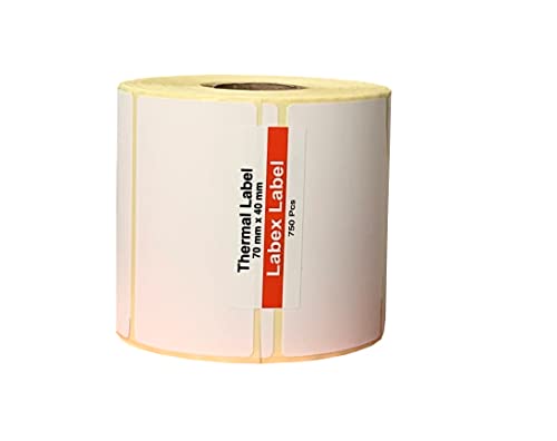 Labex Label - Thermo Etiketten 70x40 mm | Barcode etikett - Thermo etiketten auf rolle; 750 stück - 1 Rolle ;750 Thermo label Barcode/Adresse Thermo Etiketten von labex label