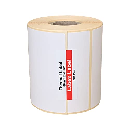 Labex Label - Thermo Etiketten 80x50 mm | Zebra etiketten - Thermo etiketten auf rolle; 500 stück - 1 Rolle ;500 Thermo label Barcode/Adresse Thermo Etiketten von labex label