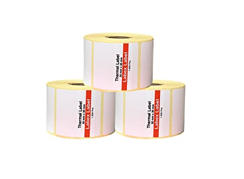 Labex Label - Thermodirekt etiketten 50x30 mm | Barcode etiketten - Thermoetiketten auf rolle; 1.000 stück - Thermodrucker etiketten - 3 Role : 3.000 Thermo label Barcode/Adresse Thermo Etiketten von labex label