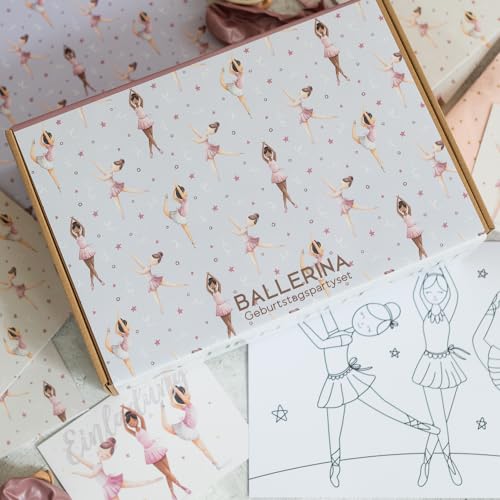 Ultimatives Partyset zum Ballerina Geburtstag - Kindergeburtstag Deko, Einladungen & Mitgebsel - liebevolle Geburtstagsdeko produziert in der EU (Ballerina) von lachentutgut.de