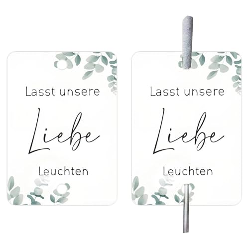 50 Stück Wunderkerzen Hochzeit Etiketten, Halter Schilder, Gäste Wünsche Postkarten, Hochzeitsdeko, Knicklichtschilder, Gelochte Wunschkarten von lafomukea