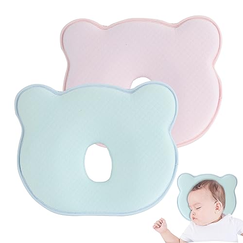 Babykissen,Babykopfkissen Kopfverformung,Memory Schaum Kissen,Kopfkissen Kleinkind 100% BaumwolleBabykissen Gegen Plattkopf,Wiege Neugeborenes Kissen für Kinder Bett Schlafen,Wiegen, Kinderwagen von lakigoes