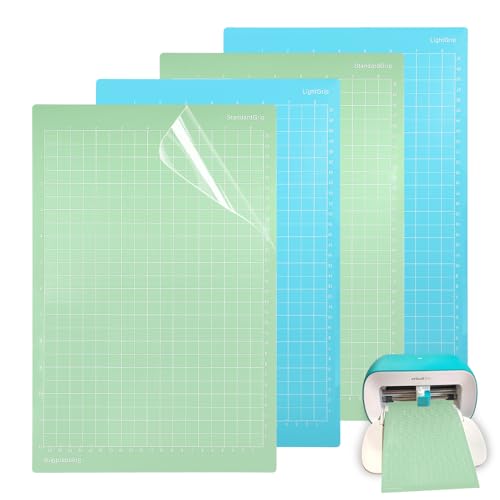 LALAGO Schneidematte für Cricut Joy Xtra, 4 Stück Ersatzkleber klebrige Schneidematten, Selbstklebende Cutting Mat zum Basteln, Rutschfester Matt für Cricut Zubehör (StandardGrip, LightGrip) von lalago