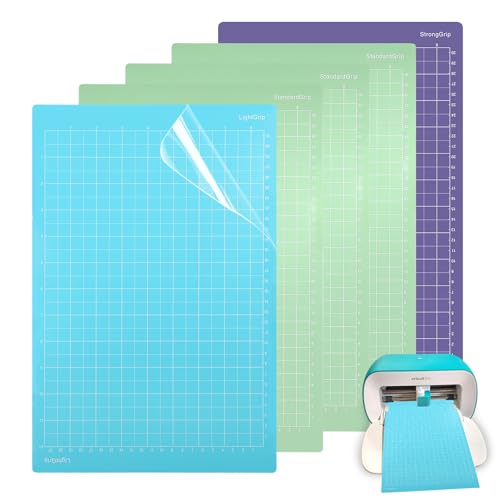 LALAGO Schneidematte für Cricut Joy Xtra, 5 Stück Ersatzkleber klebrige Schneidematten, Selbstklebende Cutting Mat zum Basteln, Rutschfester Matt für Cricut Zubehör (StandardGrip LightGrip StrongGrip) von lalago