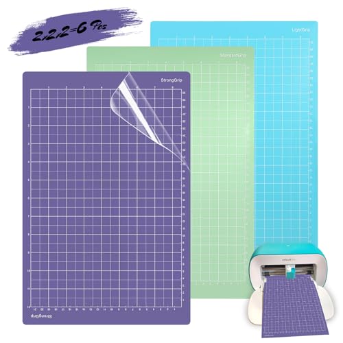 LALAGO Schneidematte für Cricut Joy Xtra, 6 Stück Ersatzkleber klebrige Schneidematten, Selbstklebende Cutting Mat zum Basteln, Rutschfester Matt für Cricut Zubehör (StandardGrip LightGrip StrongGrip) von lalago