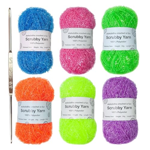 Scrubby-Garn für Geschirrtücher, Polyester-Sortiment, Geschirrtücher, exquisites Häkelgarn – Scrubby-Garn für Badetücher, Geschirrtücher von lanliflying