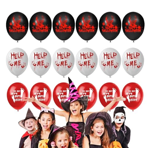 lanliflying Halloween Bloody Balloons - Horror Themed Birthday Balloons - Scary Decoration Balloons, Reusable Horror Movie Balloons, Festive Scary Latex Balloons for Birthday von lanliflying