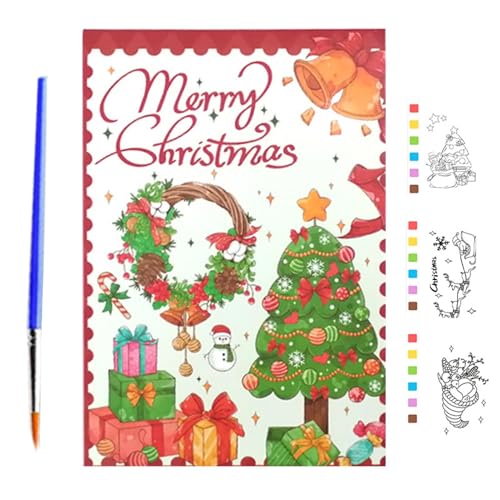 lanliflying Malbuch für Weihnachten, wasserfestes Papier, mit Stift für Weihnachten, kreatives Weihnachtszubehör, Malbuch, multifunktionales Kunsthandwerk für Kinder von lanliflying