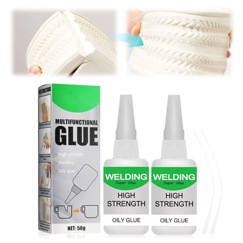 50g Schweißen von Hochfestem öligem Kleber, Welding High-strength Oily Glue, Universal Wasserdichter Superkleber, Multifungctional Glue Extra Stark für Kunststoff Metall Harz (2 Stück) von lanontaosta