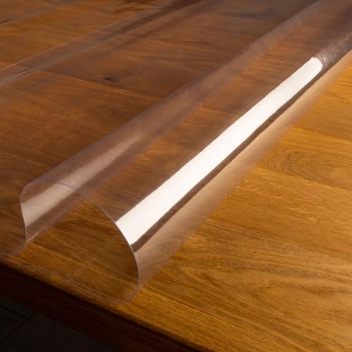 laro 0,30 mm Dicke Tischfolie Tischdecke Transparent Durchsichtig Abwaschbar Garten-Tischdecke Tischschutz-Folie PVC Plastik-Tischdecken Wasserabweisend Eckig Meterware |07|, Größe:110x360 von laro