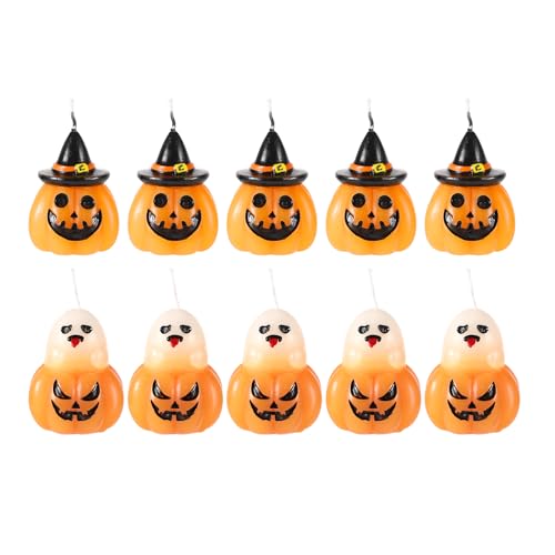 10 Stück Halloween Kerzen, Süß Lustig Geister- Kürbis Kerzen Duftkerzen Geschenke für Thanksgiving Halloween-Party Zuhause Zimmer Schlafzimmer Tisch Dekor von lasuroa