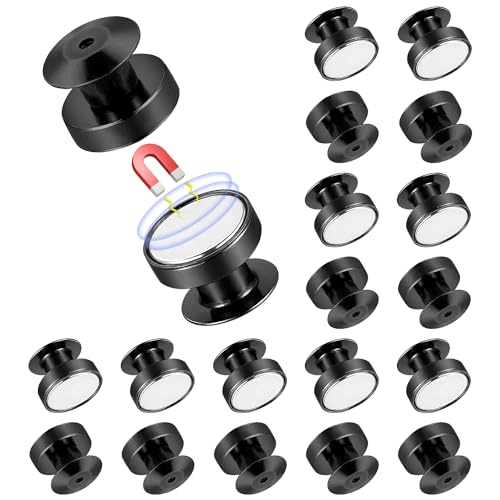 20 Stück Magnetische Pin-Rückseiten für Emaille-Pins, 10mm Pin-Rückseiten-Magnete Metall-Brosche-Konverter Verschlussnadelhalter Verschluss Pin-Sammlergeschenke (Schwarz Glänzend) von lasuroa