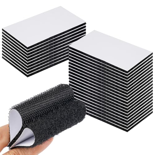 Klettband Selbstklebend, 30 Stück 50mm × 100mm Selbstklebendes Klebepad, Schwarz Breit Selbstklebendes Klebepad für Befestigung Organisation Aufbewahrung Von Werkzeugen von lbxtswpl