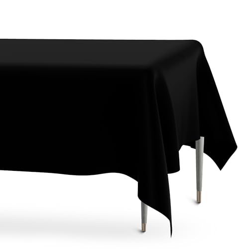 Tischdecke Schwarz,Outdoor Tischdecke,Gartentischdecke Eckig Wetterfest,Biertisch Tischdecke,Tischdecke Geburtstag,Plastik Tischdecken,Tischdecke Einweg,Table Cloth,274cm X 137cm 2 Stücke von ldyllicStyle