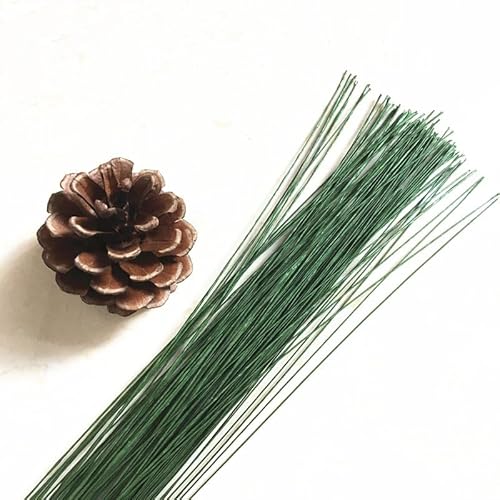 leaderss Floristendraht,Stiel Draht Blumen 18# Durchmesser 1,2 mm, 36 cm Länge, mit Papier überzogene künstliche Blumen, Stiele, Zweige, Eisendraht for DIY-Nylon-Blumenzubehör(Green 1.2mm 30pcs) von leaderss