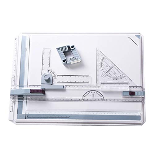 lefeindgdi A3 Zeichenbrett, professionelles Zeichen-Set, technisches A3 Kunst-Zeichentisch, multifunktionales Zeichenbrett mit Parallelbewegungswinkel-Messsystem, 50 x 36,5 cm von lefeindgdi