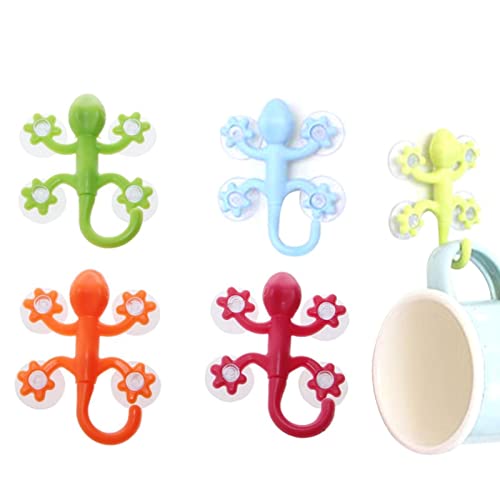 lencyotool Gecko-Haken - Gecko Design Handtuchhaken zum Aufhängen mit Saugnapf | Saugnapfhaken, Gecko-Aufhänger zum Aufhängen von Schlüsseln, Handtüchern, Hüten, Gürteln, Schmuck, Geldbörsen, Leine von lencyotool