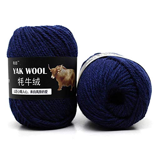 500g Strickwolle Wollgarn Kaschmir - Häkelgarn gemischt Yak Wolle & Wolle & Merzerisierter Samt für kleine und Kinder Garnprojekte Basteln Stricken Häkeln Mehrfarbig Blau von lennonsi