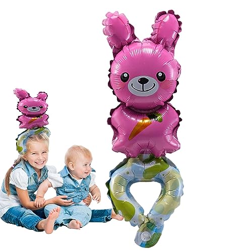 leryveo Aufblasbarer Haarreifen - Cartoon-Tier-Band-Stirnband - Tragbares aufblasbares Stirnband mit Cartoon-Hand, das Luftballons trägt, als Geburtstagsgeschenk von leryveo