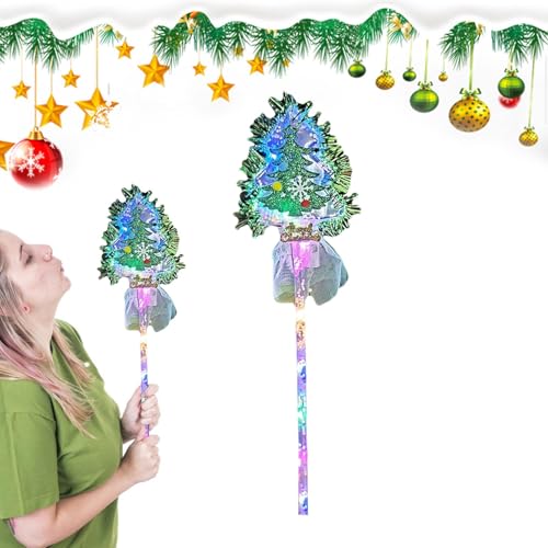 leryveo Weihnachts-Leuchtstab,Leuchtstab-Spielzeug,Weihnachtsbaum blinkende LED-Zauberstäbe mit 3 Beleuchtungsmodi | Feenstab für Weihnachten, Feiertage, Winter, Geburtstag, Dekorationszubehör von leryveo