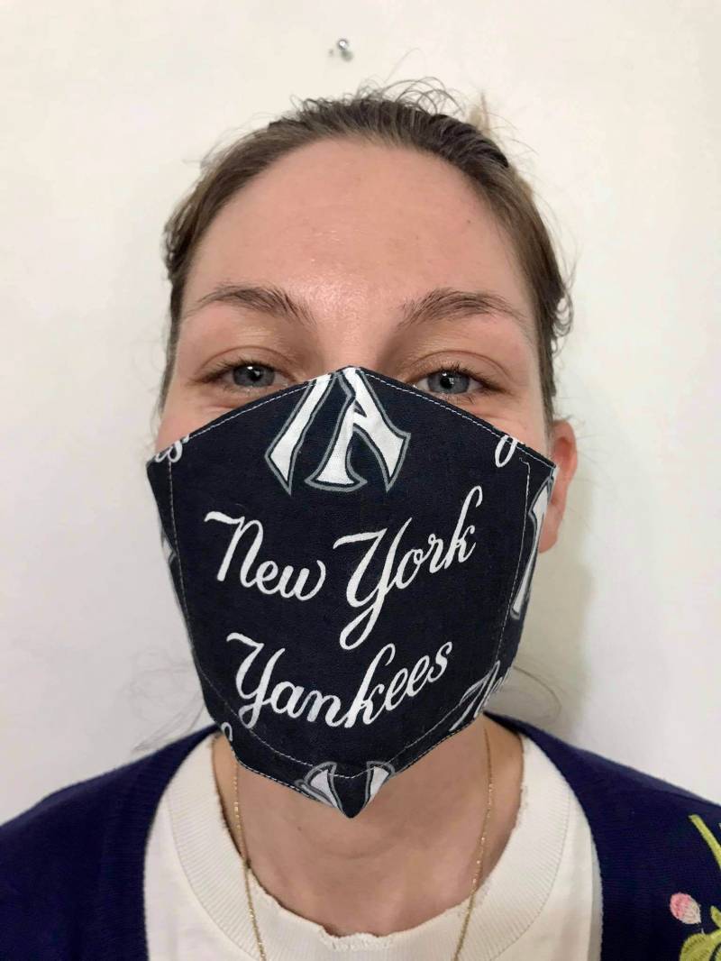 Ny Yankees Marineblaue Gesichtsmaske Mit Abnehmbarem Carbon Filter, Unisex Gesichtsmasken Waschbare Aus Baumwolle, Baumwolle von letsbesmartcharity