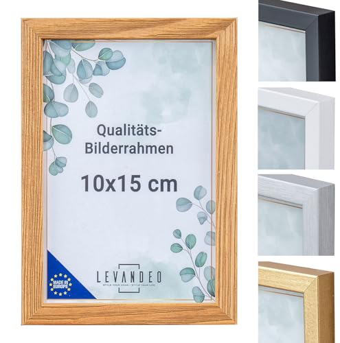 levandeo Bilderrahmen Echtholz Made in EU 10x15 Natur mit Glasscheibe Portrait Fotorahmen Holz Kiefernholz Picture Frame von levandeo