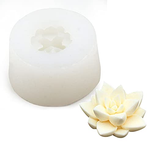 Kerzenform Kerzen Gießform Silikonformen 3D Lotus Blumenform Blumen Silikon Seifenform DIY Candles Mould Handbuch Seifen Gießformen Handwerk Machen, Für die Herstellung von Kerzen Blumenseifenformen von leyomgamz