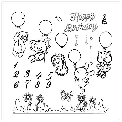 lfdhcn Alles Gute zum Geburtstag DIY Silikon Clear Stamp Cling Seal Scrapbook Embossing Album von lfdhcn