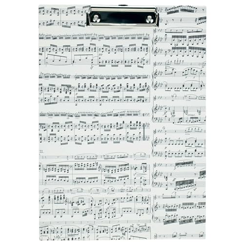 libralides - Handgemachtes Klemmbrett „Musik“ DIN A4 mit Metall Klemm-Mechanik 10 cm - Notizbrett/Schreibbrett mit italienischem Deko-Papier für Noten-Papiere ideal als Geschenk für Musiker von libralides