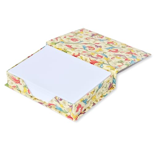 libralides - Zettelbox handgefertigt „Florentia Deluxe“ mit Blumen Muster Bunt klappbar - Zettelkasten bezogen mit Florentiner Papier - Box für Notizzettel & Schmierzettel (15x11x3,5cm mit 150 Blatt) von libralides