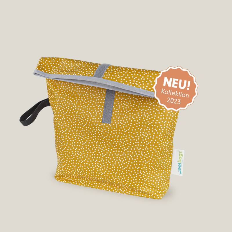 Rollup Wetbags®, M, Liebes Von Priebes, Wetbag, Windeltasche, Wechselkleidung Beutel, Nasstasche, Wasserabweisend, Mini Dots Ocre von liebesvonpriebes