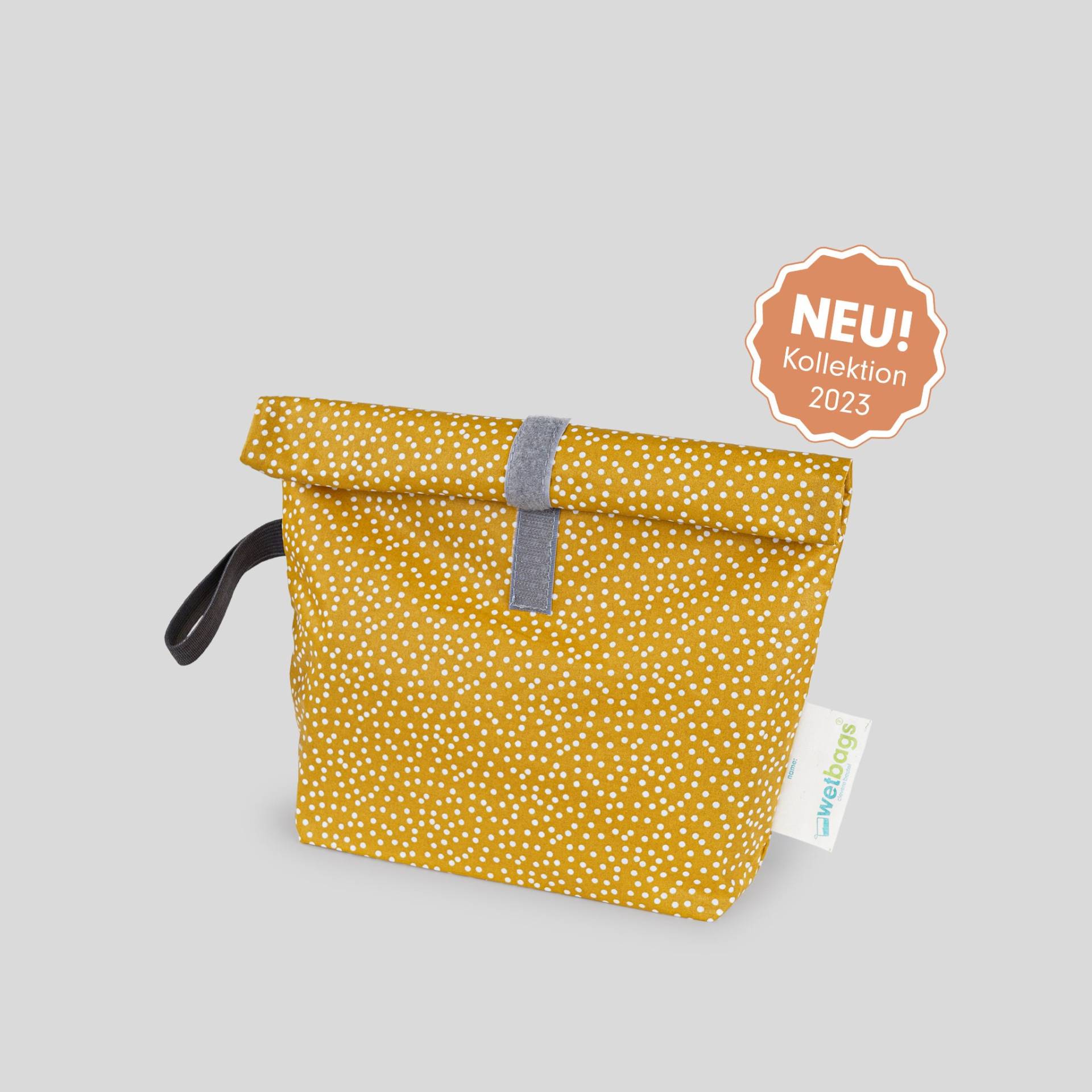 Rollup Wetbags®, S, Liebes Von Priebes, Wetbag, Windeltasche, Wechselkleidung Beutel, Nasstasche, Wasserabweisend, Mini Dots Ocre M von liebesvonpriebes