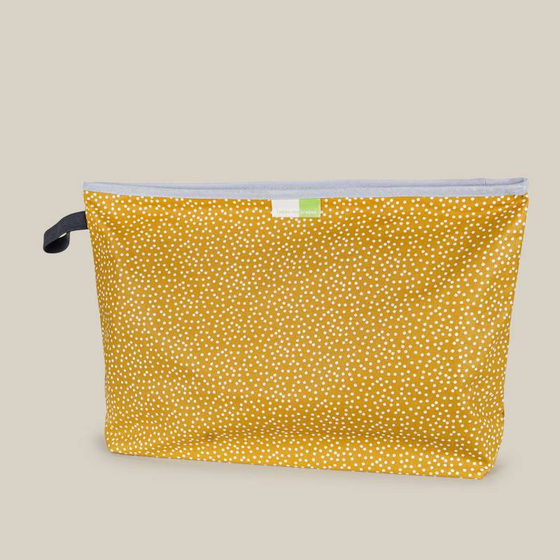 Wetbags®, L, Liebes Von Priebes Wetbag, Windeltasche, Wickeltasche, Wechselkleidung Beutel, Nasstasche, Wasserabweisend, Mini Dots Ocre L von liebesvonpriebes