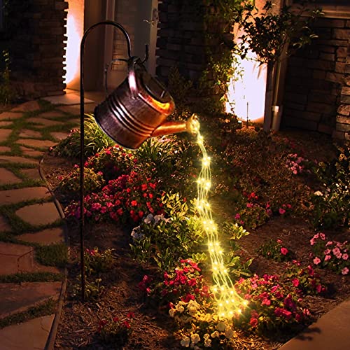 Star Shower Garden Decoration Watering Can Lights - Solar Fairy Garden LED Art Light, Shower Fairy Lights für Gartenweg, Baum, Rasen, Pfad, mit Ständer von lifemet