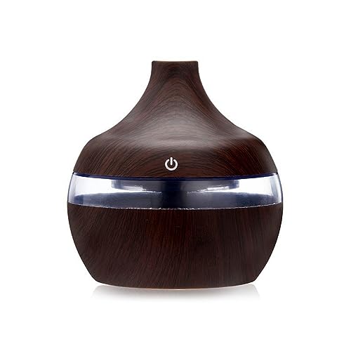 300ml Aroma Diffuser für Duftöle, Ätherische Öle Diffuser, Ultraschall Luftbefeuchter mit Fernbedienung und LED-Licht, Elektrische Duftlampe, Duft Diffusor für Schlafzimmer, Büro, Spa (Schwarz) von lifetter